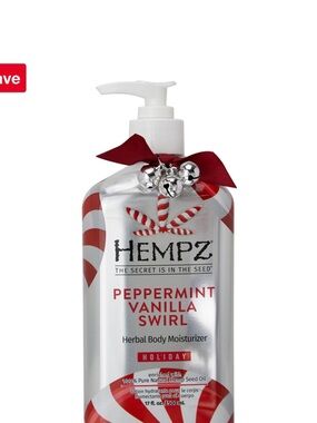 Hempz Peppermint Vanilla Swirl Herbal Body Moisturizer - Silver & Red